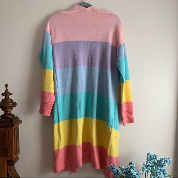 Pastel Stripe Long Open Cardigan - Picture 6 of 8